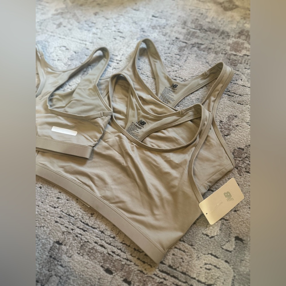 (3) USGI MILITARY TAN New Balance Racer Back Active Wear Sports Bras | Size XL